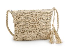 Háčkovavá kabelka z rafie - lýka se zipem 27x23 cm