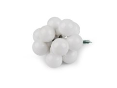 Vánoční skleněná baňka na drátku Ø2 cm - mat a lesk