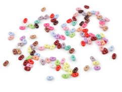 Plastové korálky peanut, barevný mix 4x6 mm