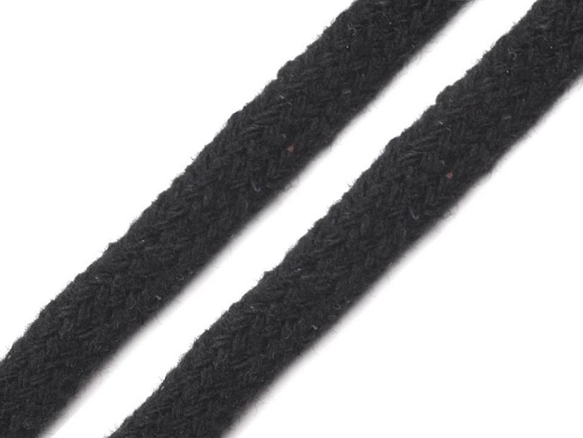 Bavlněná šňůra plochá / dutinka šíře 10 mm