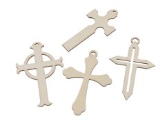 Dřevěný kříž k tvoření / domalování sada 4 ks