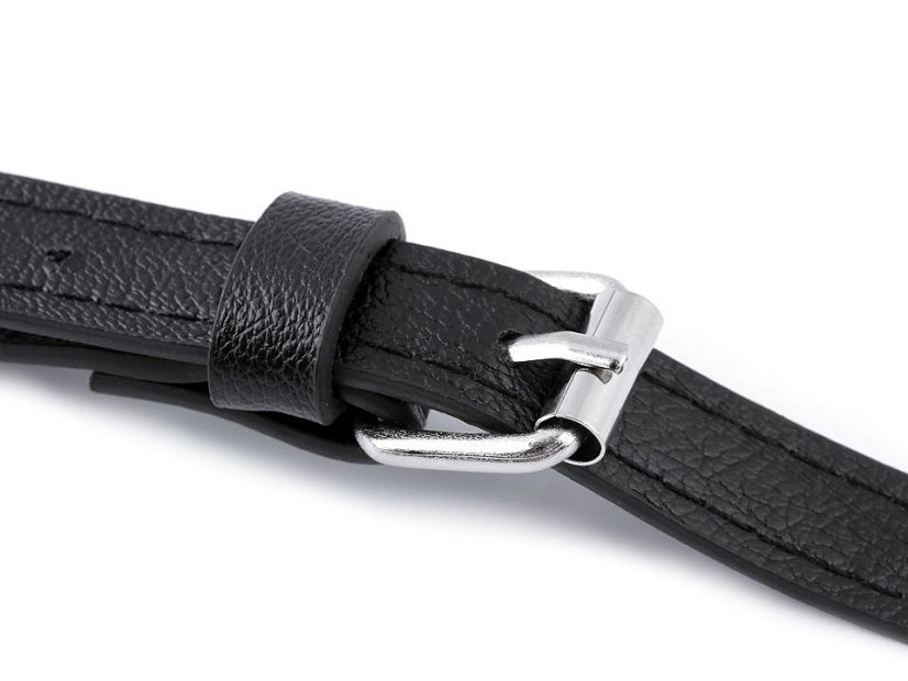 Koženkový popruh / ucho s karabinami na kabelku délka 108-124 cm