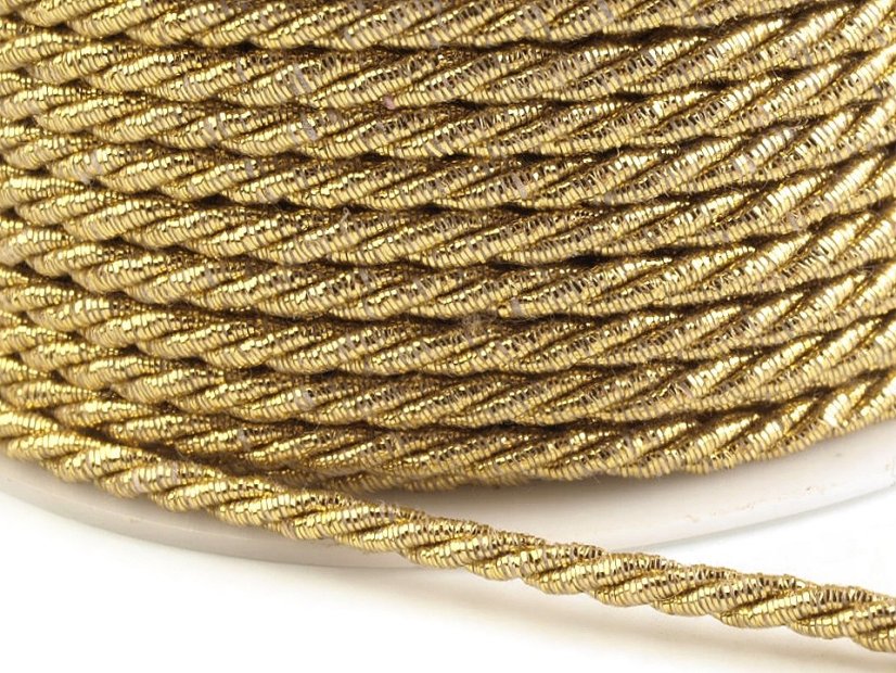 Šňůra kroucená s lurexem Ø3 mm