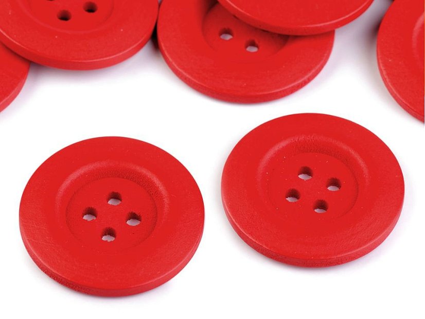 Dřevěný dekorační knoflík čtyřdírkový 40 mm