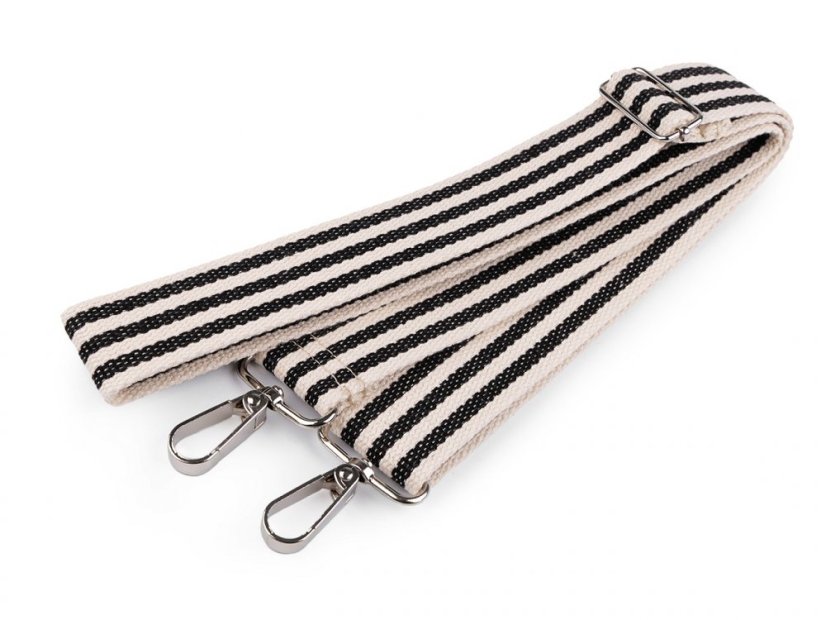 Textilní ucho / popruh na tašku s karabinami délka 79-142 cm