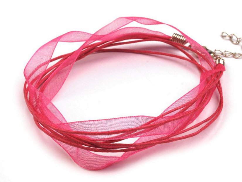 Víceřadá šňůrka s karabinkou délka 43 cm Víceřadá šňůrka s karabinkou délka 43 cm