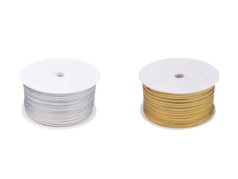 Dutinka s lurexem šíře 2,5 mm plochá