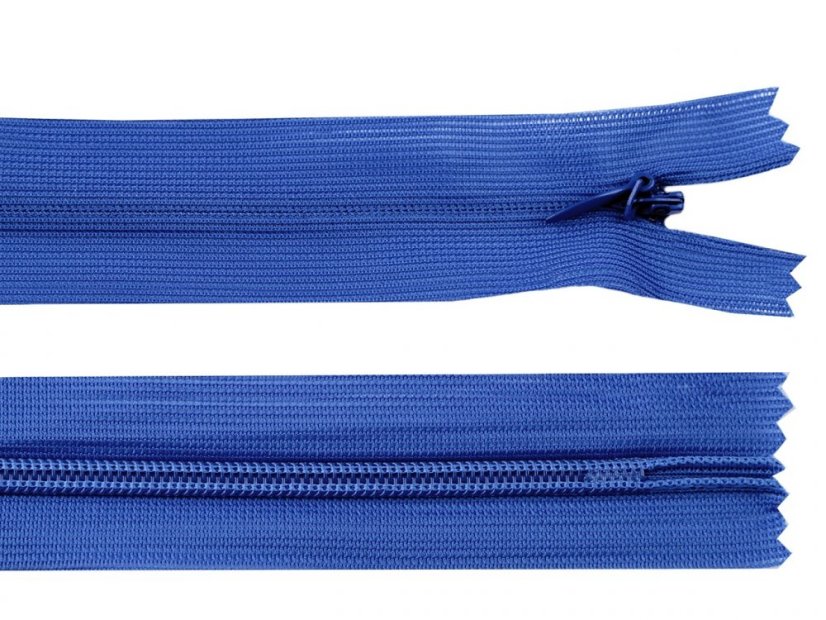 Spirálový zip skrytý šíře 3 mm délka 30 cm dederon