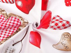 Bavlněná látka / plátno srdce