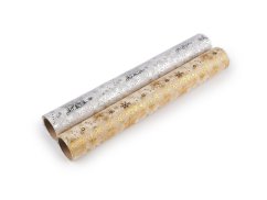 Vánoční organza s potiskem - vločka, šíře 36 cm