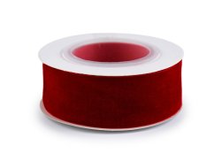 Sametová stuha na cívce ve vánočních barvách šíře 25 mm, návin 2,7 m