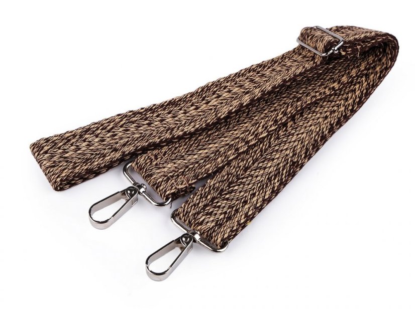 Textilní ucho / popruh na tašku s karabinami délka 79-142 cm