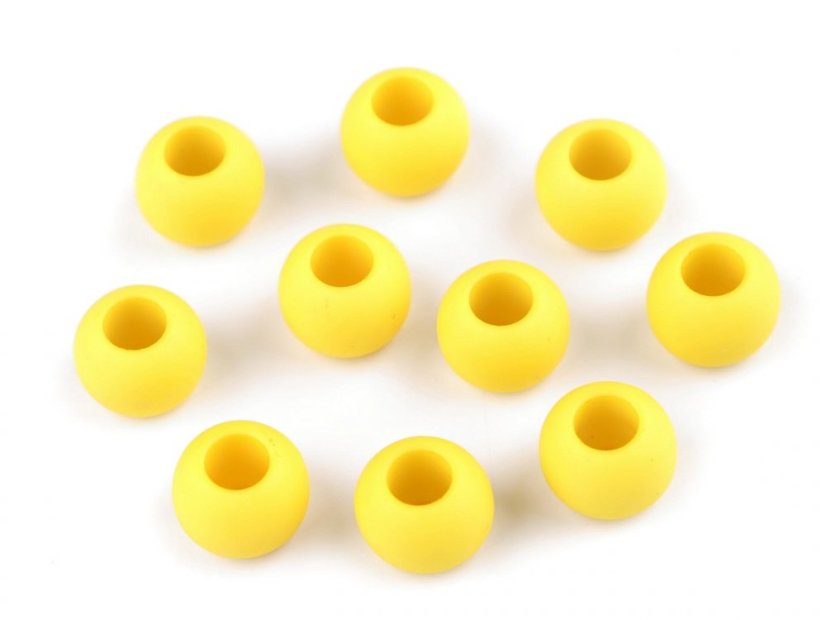 Plastové korálky matné s velkým průvlekem / plavkové 10x12 mm