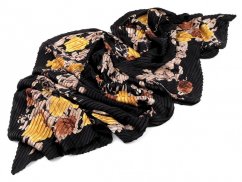 Šátek / šála plisovaná s květy 50x200 cm