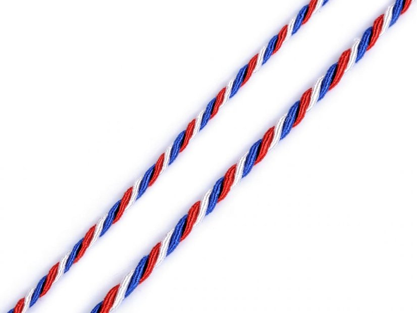 Šňůra kroucená trikolora Ø2 a 3 mm