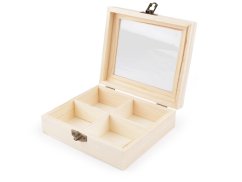 Dřevěná krabička se skleněným průhledem