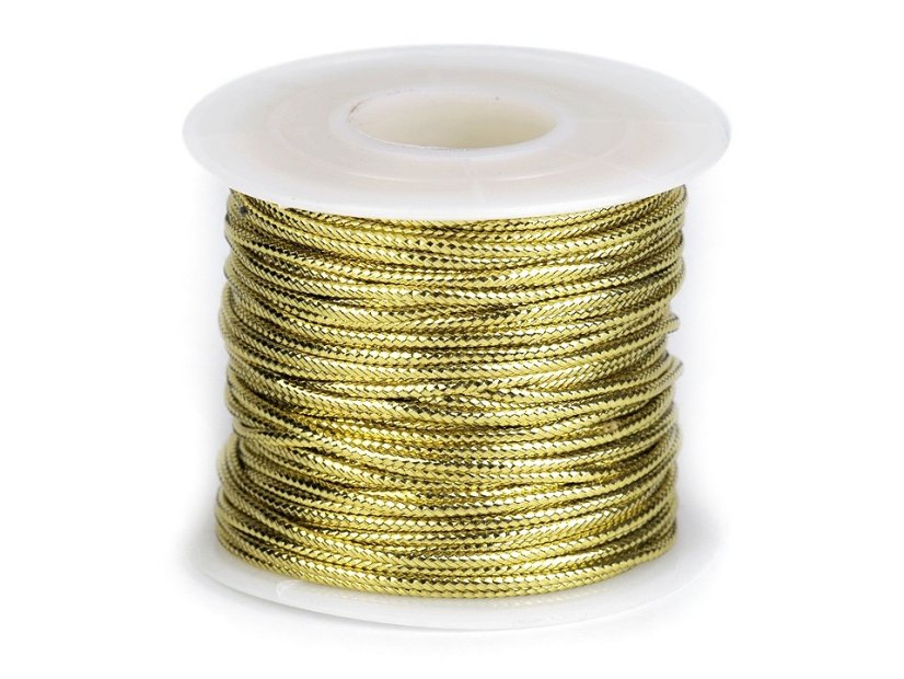 Šňůrka s lurexem Ø2 mm kulatá, vánoční