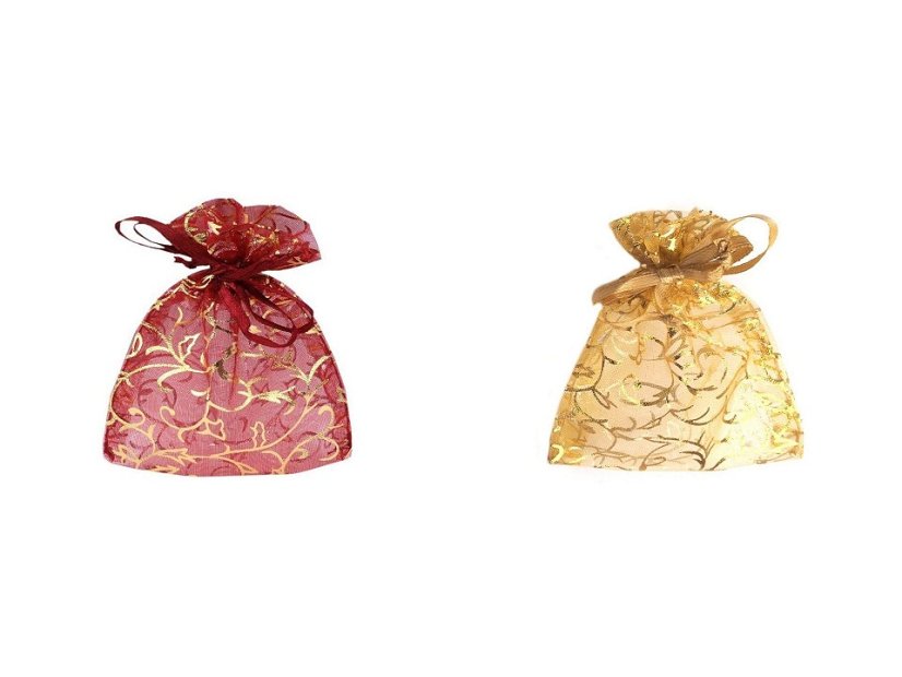Dárkový pytlík 7x10 cm organza s lurexem