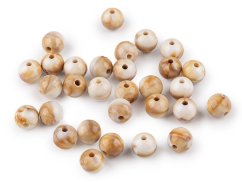 Plastové korálky imitující mramor Ø10 mm
