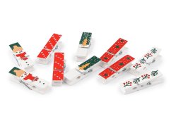 Dřevěný kolíček s vánočním potiskem