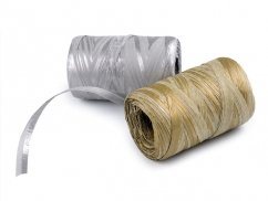 Lýko rafie k pletení tašek - přírodní metalické, šíře 5-8 mm