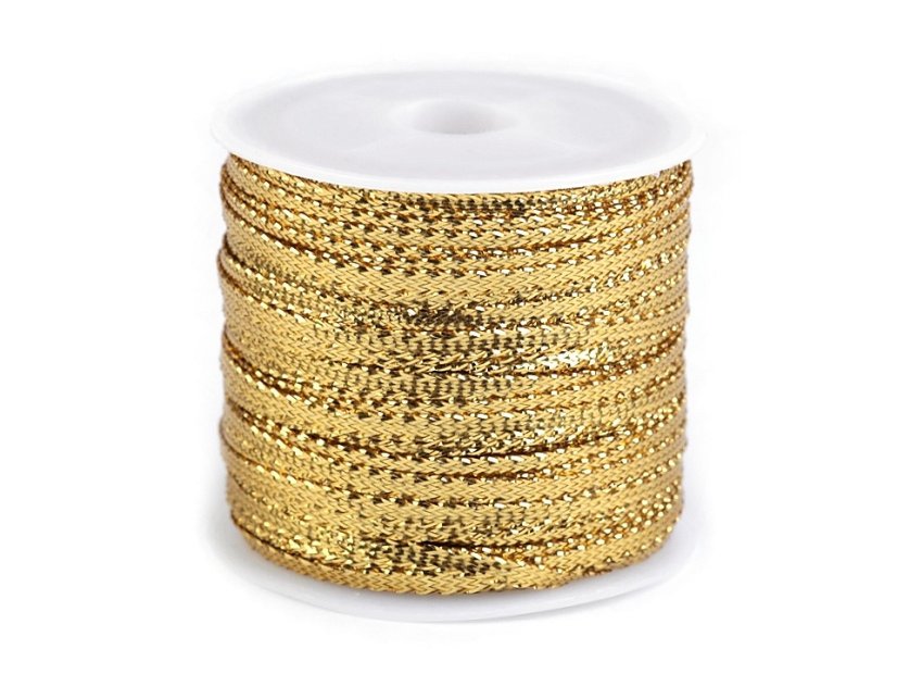 Stuha s lurexem šíře 3 mm vánoční