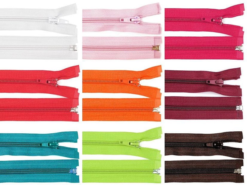 Spirálový zip šíře 5 mm délka 35 cm bundový POL