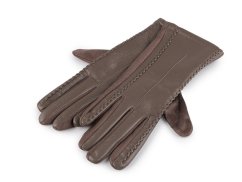 Dámské rukavice zdobené eko kůží, dotykové