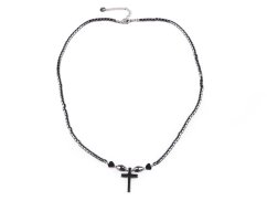 Náhrdelník hematitový srdce, křížek