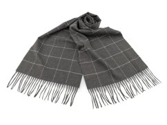 Pánská šála s třásněmi káro 30x175 cm