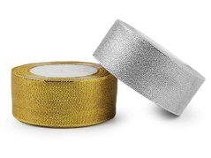 Brokátová stuha šíře 38 mm s lurexem