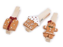 Velké vánoční kolíčky - perníčky sada 3 ks