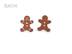 Knoflík imitující perník, kluk a holka