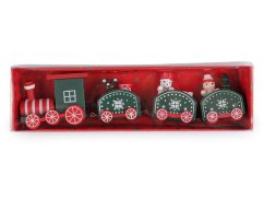 Dřevěný vláček k vánočnímu aranžování