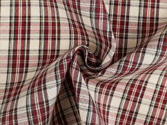 Vánoční dekorační metráž káro s lurexem