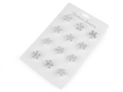 Brož s broušenými kamínky vločka