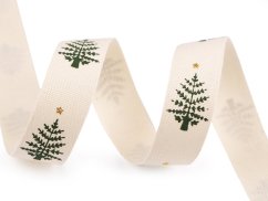 Bavlněná stuha šíře 15 mm vánoční