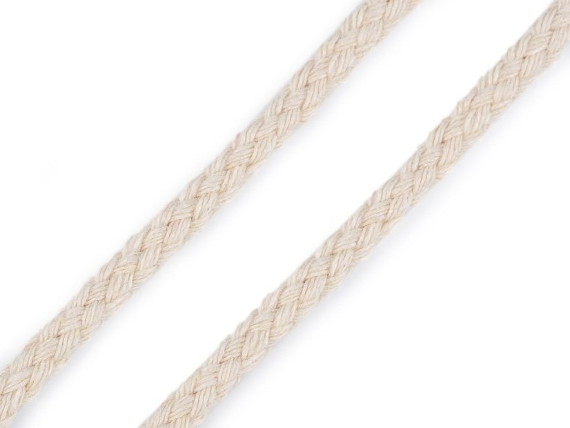 Oděvní šňůra / bavlněná příze / knot Ø5 mm splétaná