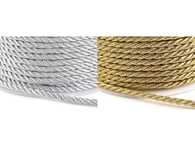 Šňůra kroucená s lurexem Ø3 mm