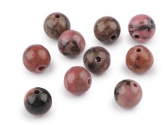 Rodonit tmavý, minerální korálky Ø6 mm