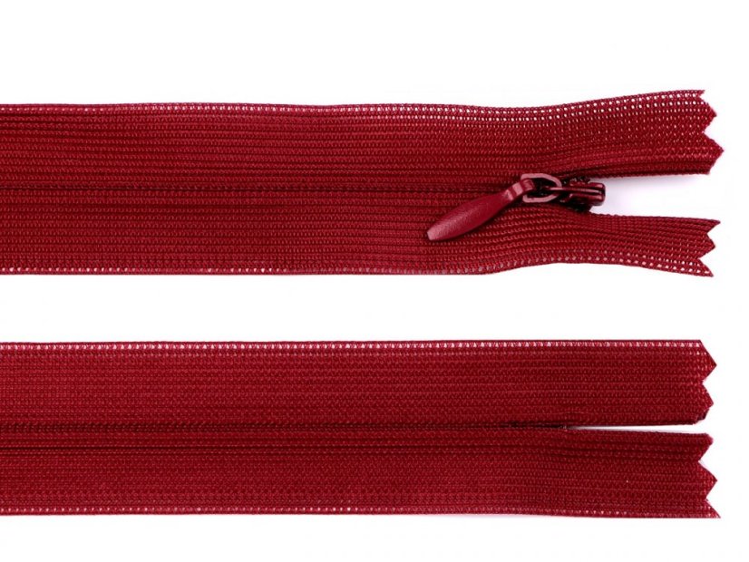 Spirálový zip skrytý šíře 3 mm délka 30 cm dederon
