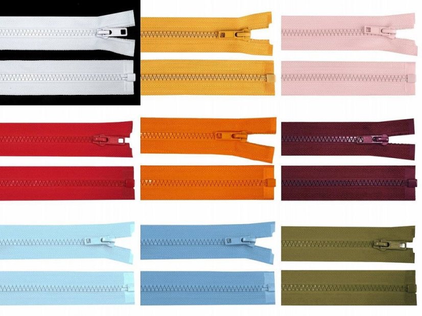 Kostěný zip šíře 5 mm délka 80 cm bundový