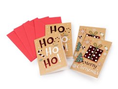 Mini vánoční přání s obálkou sada 4 ks