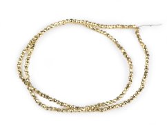 Skleněné korálky broušené ohňovky 2 mm metalické, na drátku