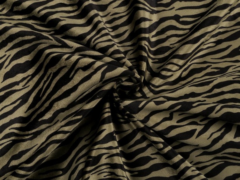 Samet imitace zvířecí kůže zebra