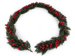 Vánoční umělá girlanda s bobulemi