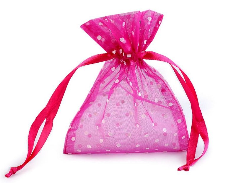 Dárkový pytlík puntíky 10x13 cm organza