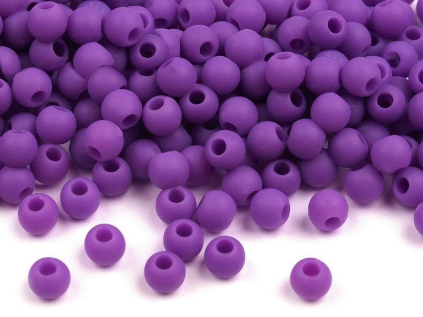 Plastové korálky matné Ø4 mm
