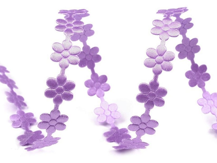 Saténový prýmek šíře 10 mm květ