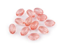 Plastové korálky ploškované olivy 10x15 mm